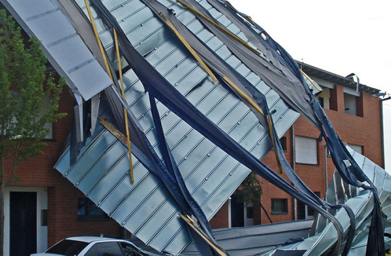 commercial storm damaged apartment building