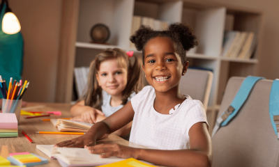 Young students reading library